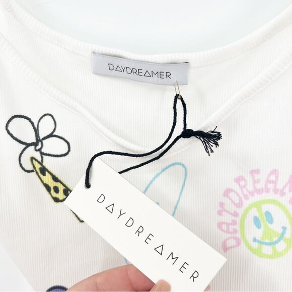 NWT Daydreamer Dreamscape Graphic Print Tank Top L White - Picture 8 of 9